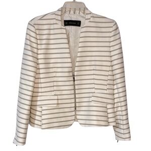 Women's Striped Cream and Gray Jacket